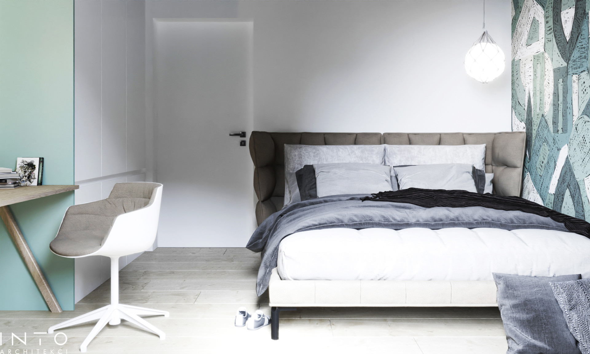 Wnętrza domu w Gdańsku z czarnym sufitem – nowoczesny projekt 360 m²