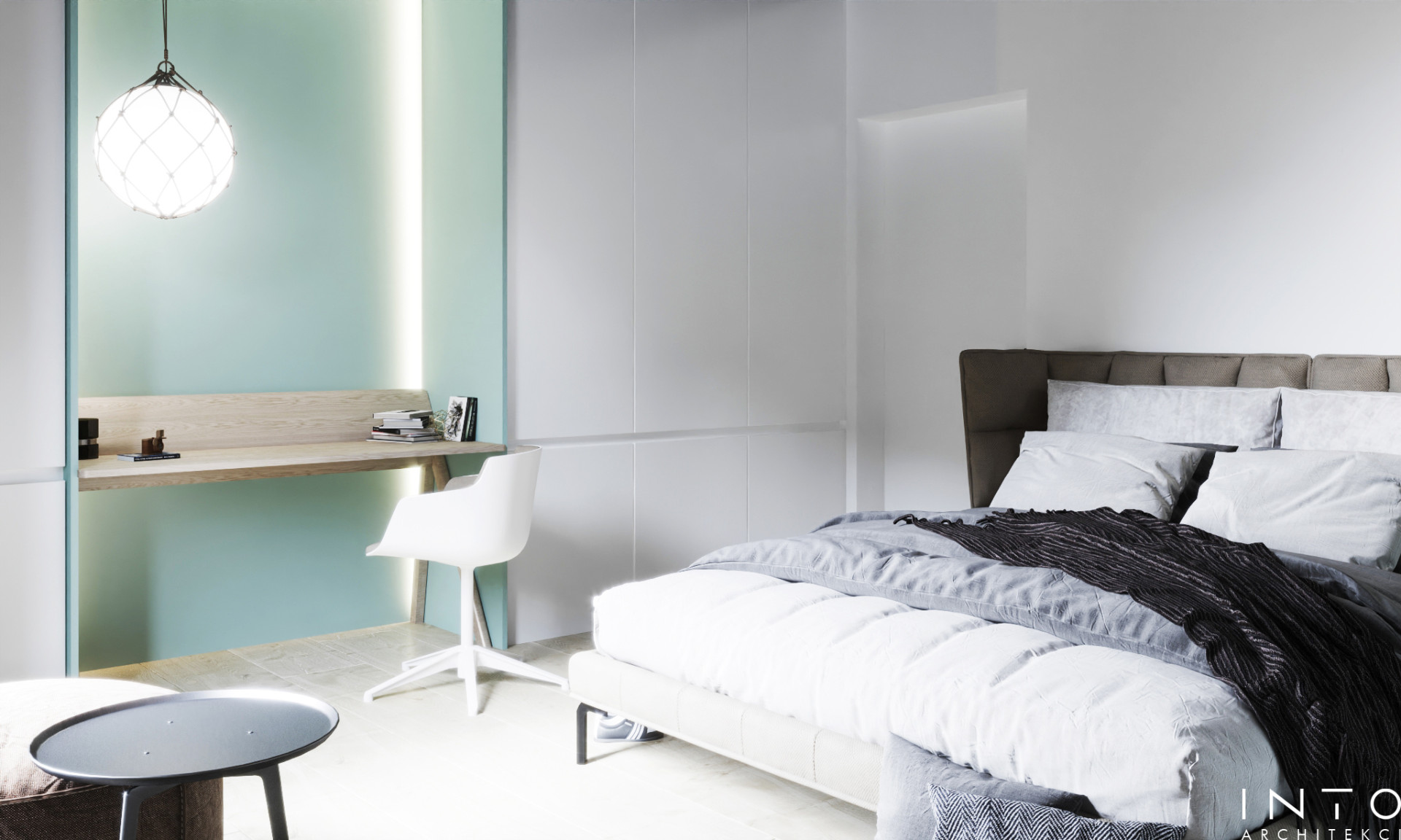 Wnętrza domu w Gdańsku z czarnym sufitem – nowoczesny projekt 360 m²