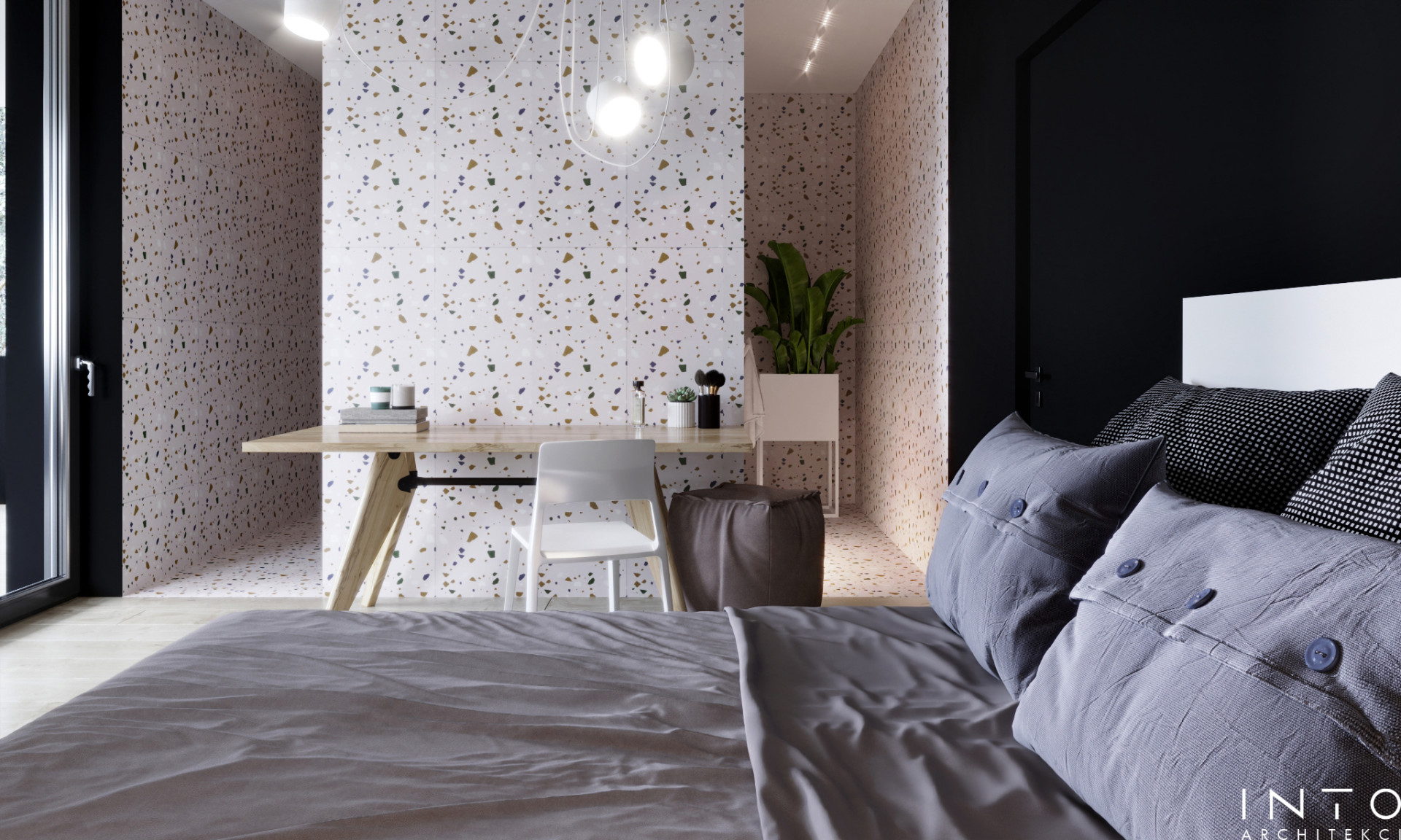 Projekt wnętrz domu w Gdańsku – elegancki ciepły minimalizm