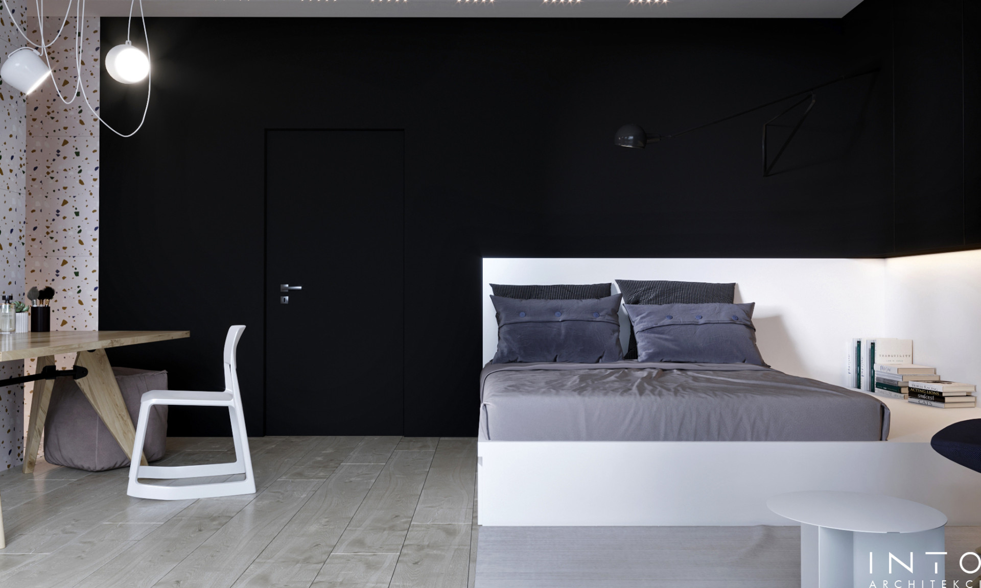 Projekt wnętrz domu w Gdańsku – elegancki ciepły minimalizm