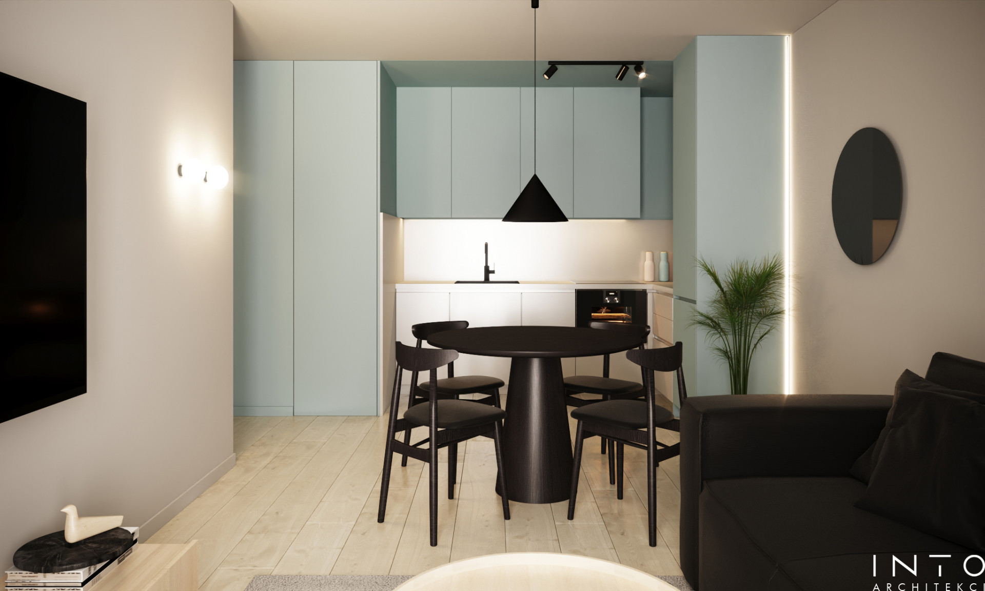 Projekt wnętrz mieszkania inwestycyjnego w Poznaniu – 50 m²