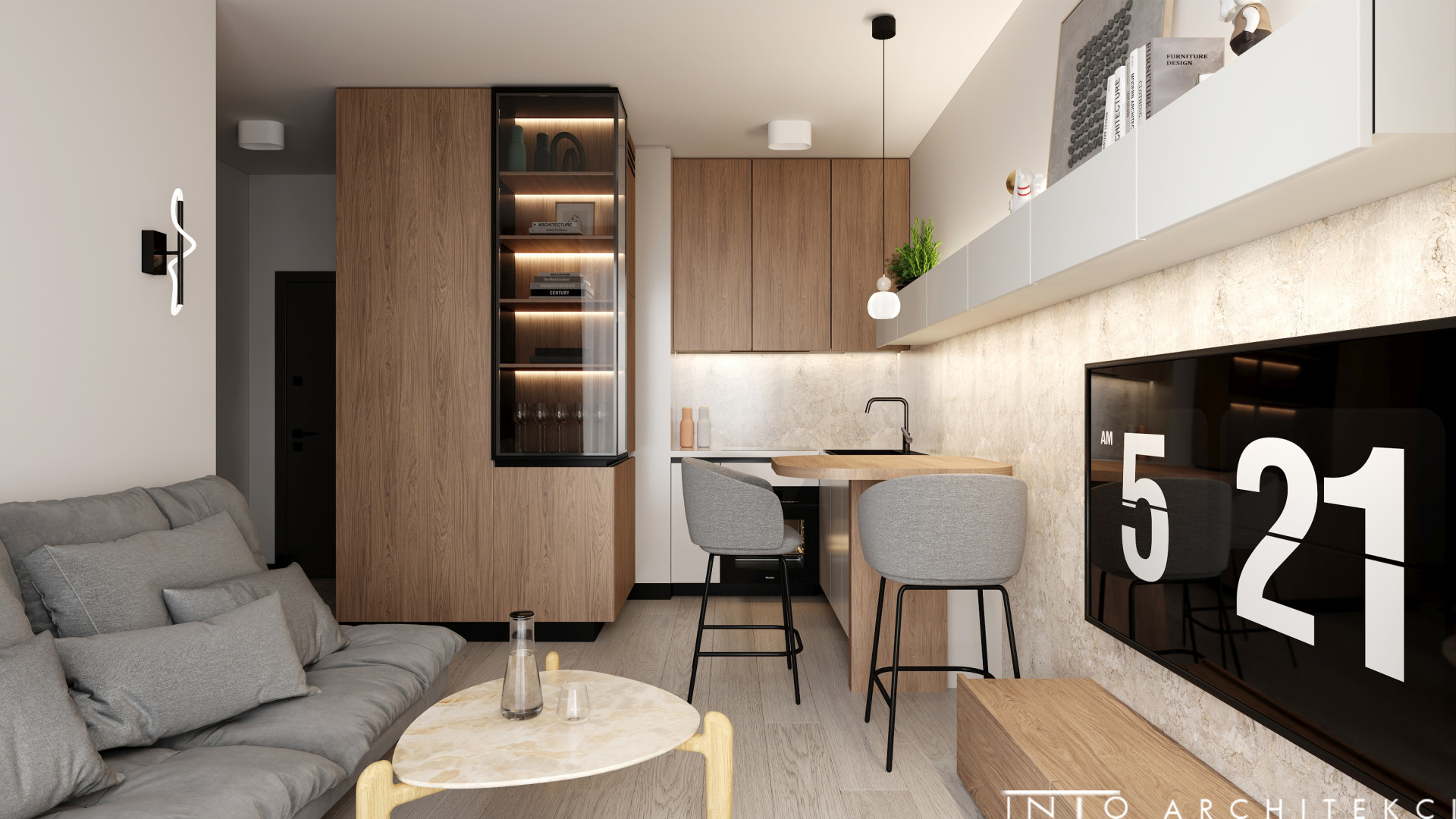 Projekt wnętrz mieszkania inwestycyjnego w Poznaniu – 35 m²