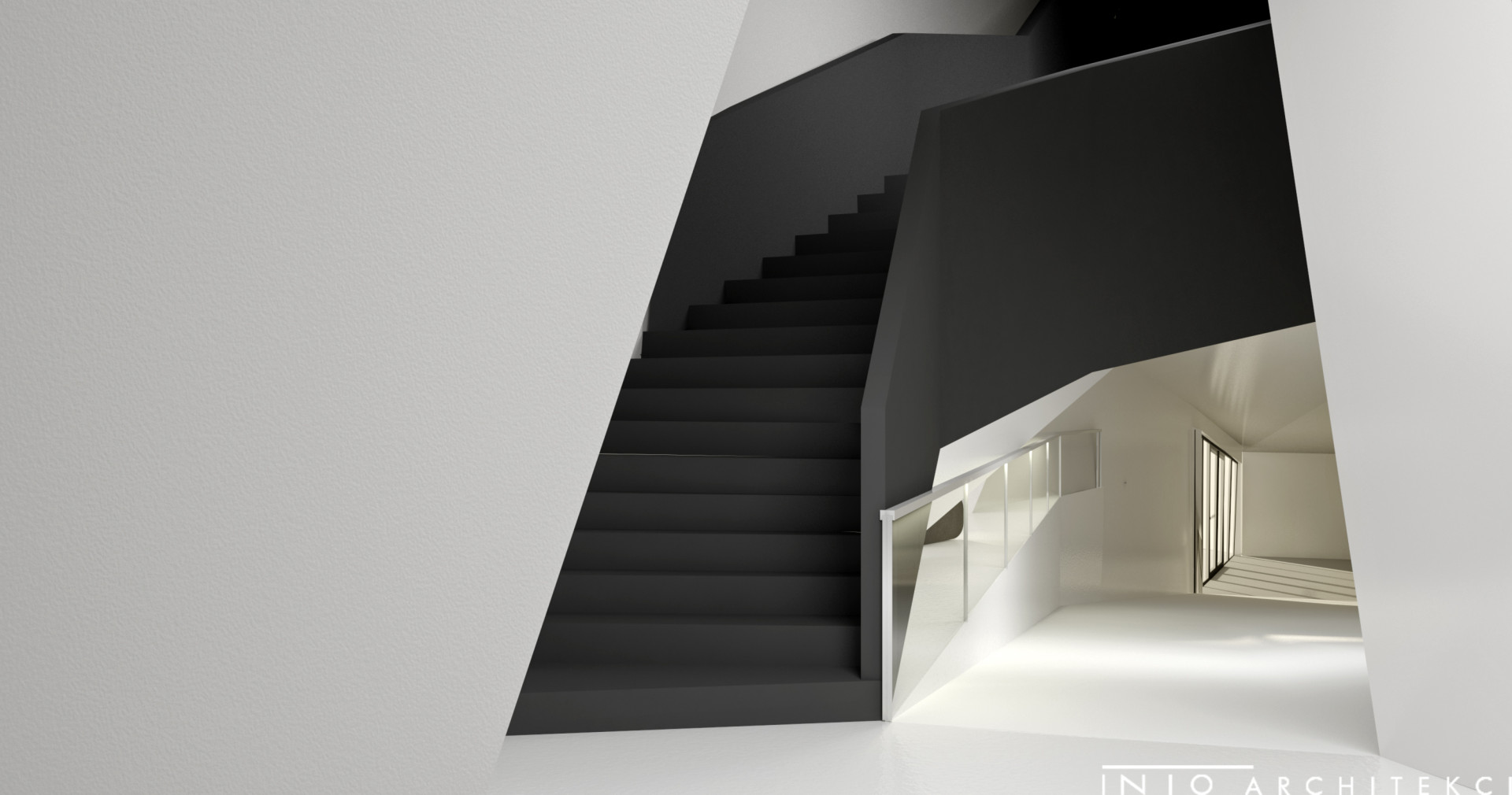 Minimalistyczna koncepcja centrum designu i przestrzeni wystawienniczej