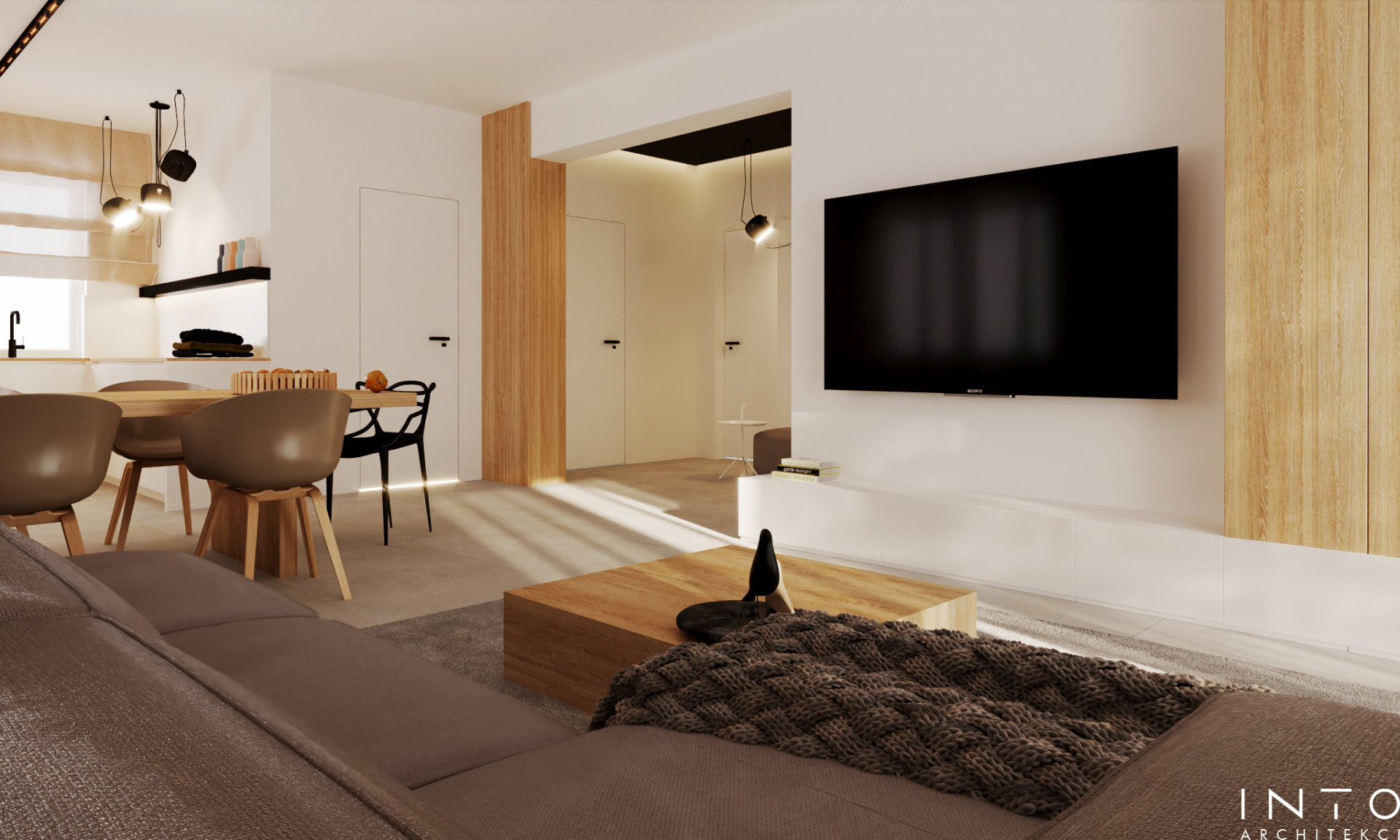 Nowoczesny dom 140 m² Ostrów – projekt wnętrz minimalistycznych