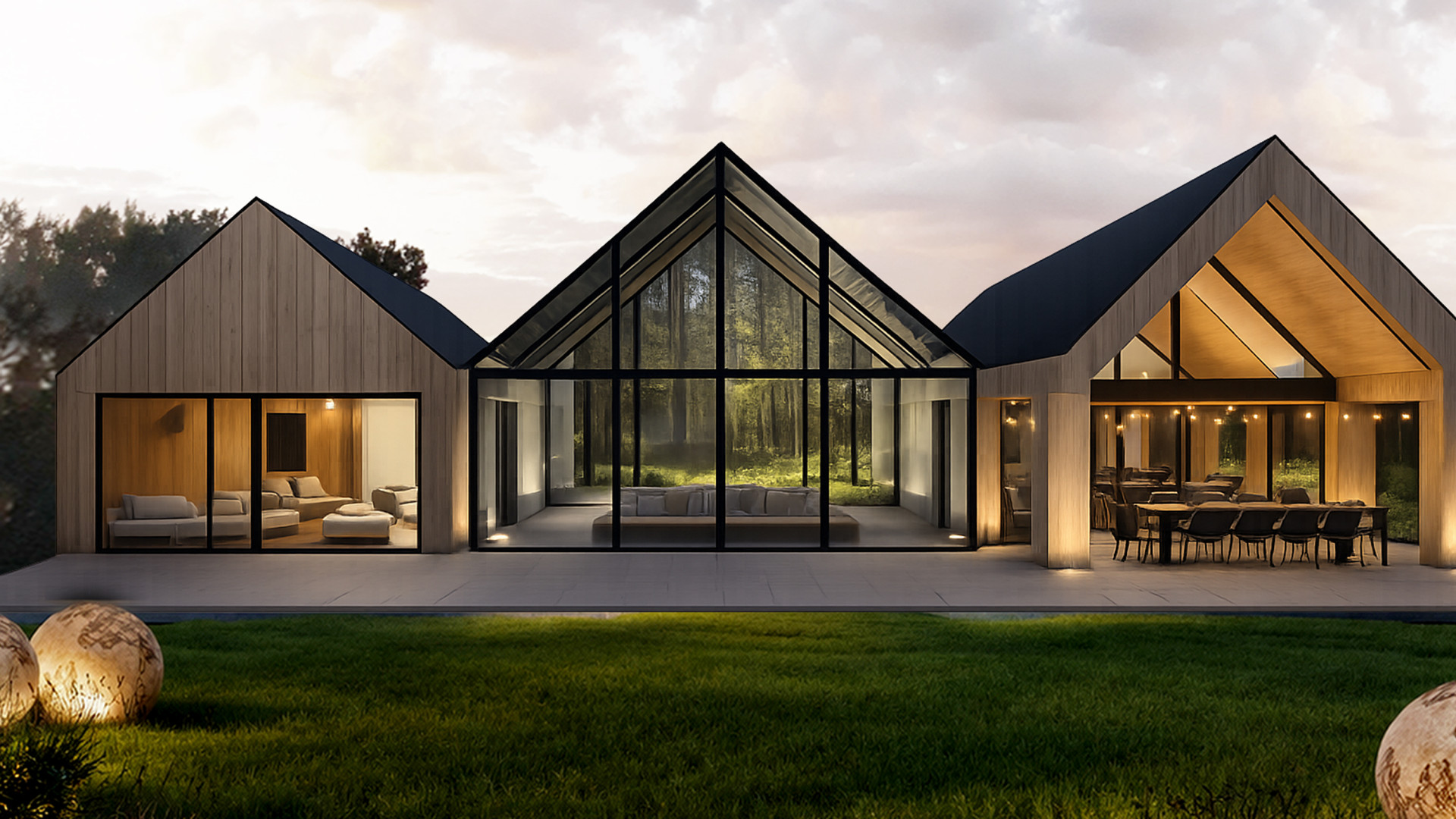 Koncepcja domu typu nowoczesna stodoła – 500 m²