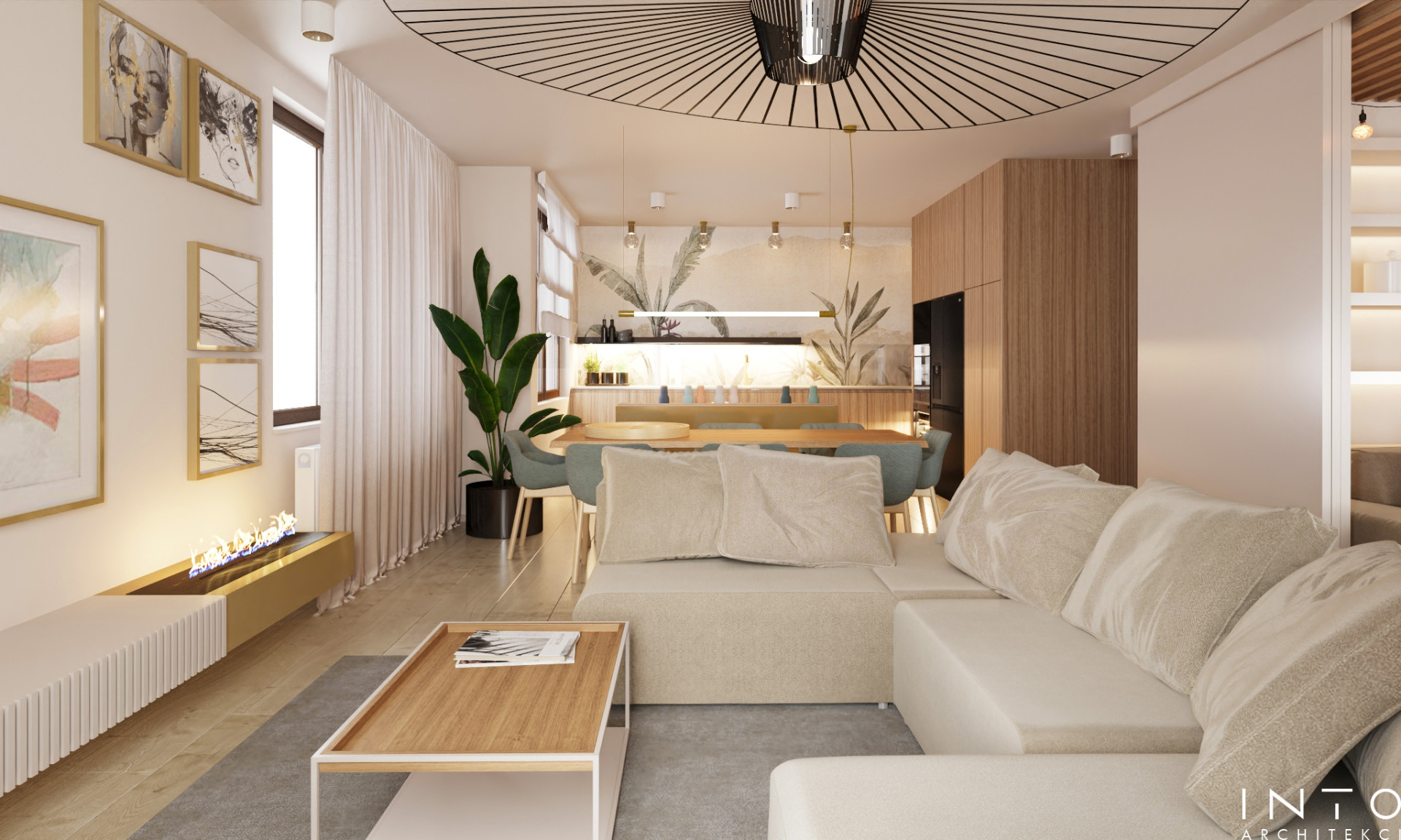 Apartament Kraków – jasna przestrzeń z możliwością otwarcia wnętrza