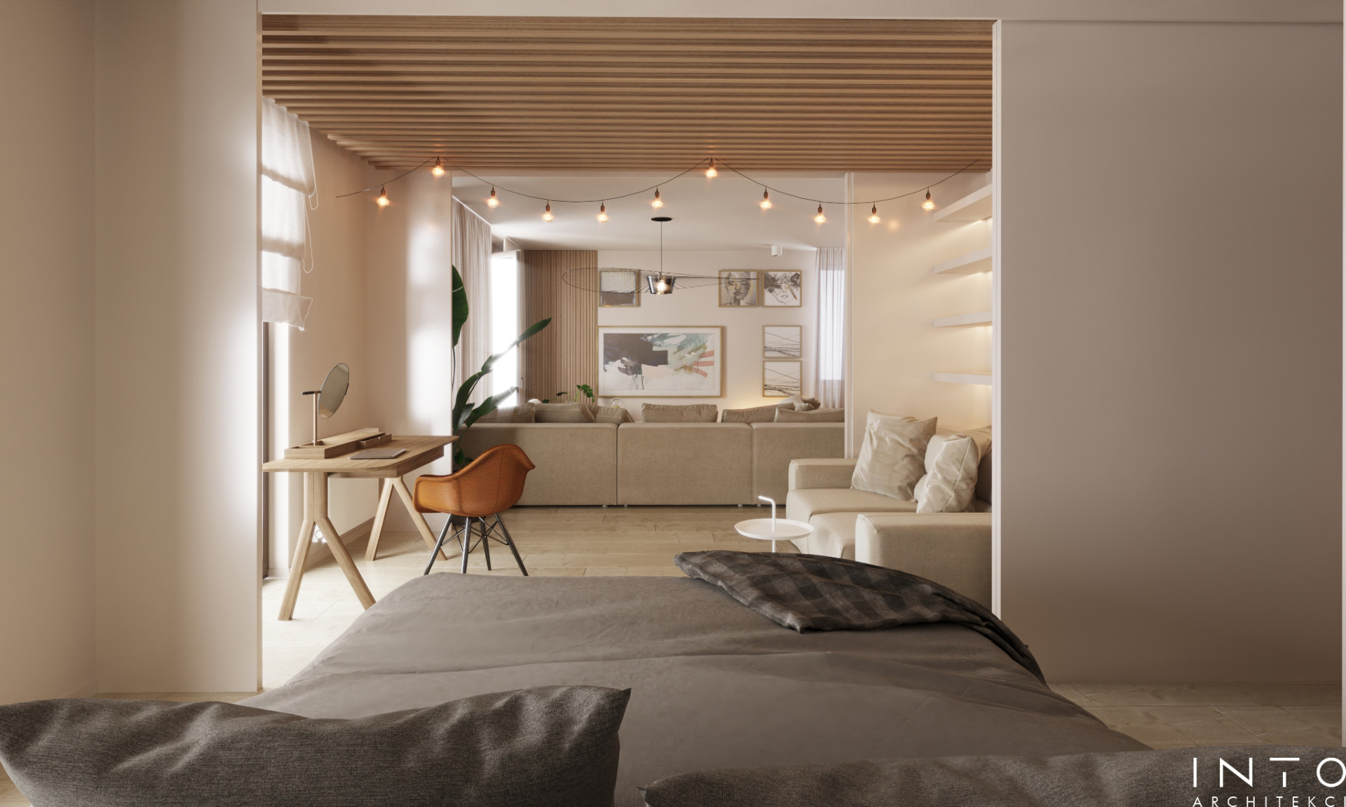 Apartament Kraków – jasna przestrzeń z możliwością otwarcia wnętrza